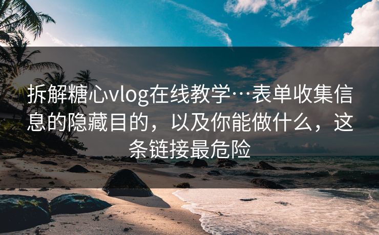 拆解糖心vlog在线教学…表单收集信息的隐藏目的，以及你能做什么，这条链接最危险