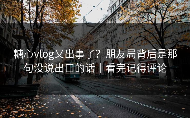 糖心vlog又出事了？朋友局背后是那句没说出口的话｜看完记得评论